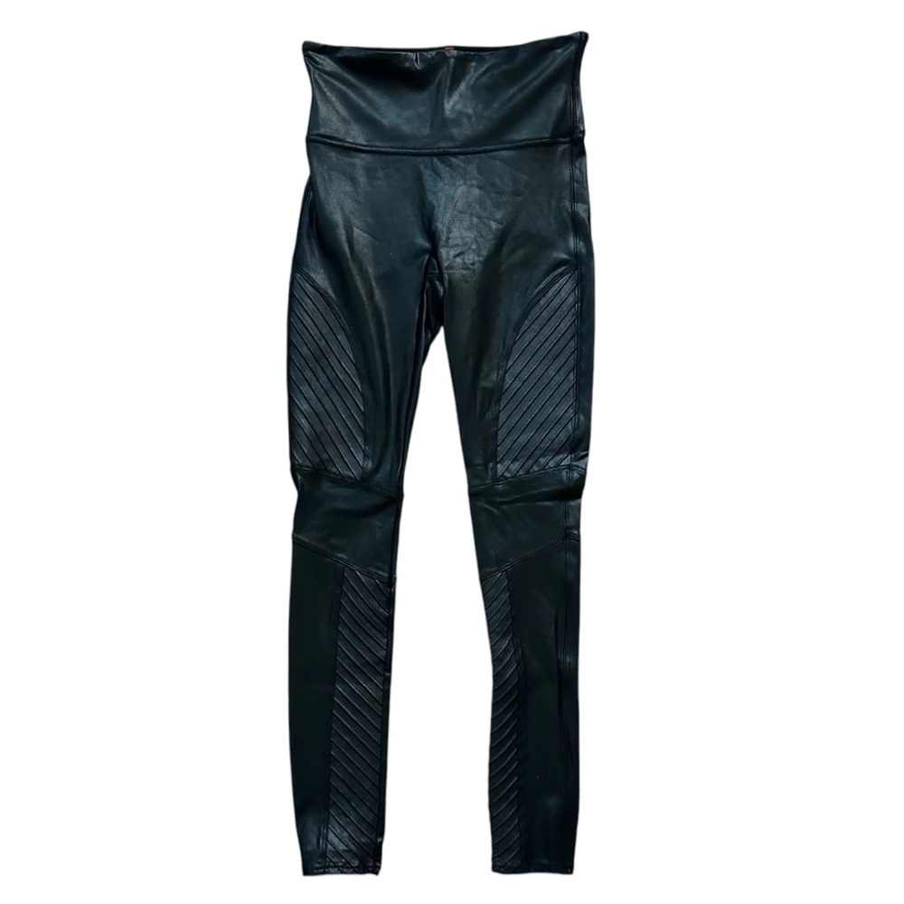 SPANX Moto Faux Leather Leggings Black Ankle Small - Picture 2 of 10